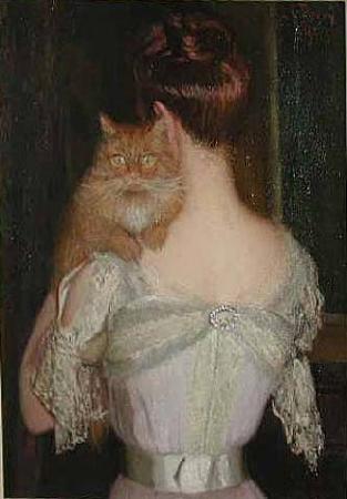 Lilla Cabot Perry Woman with a Cat oil painting image